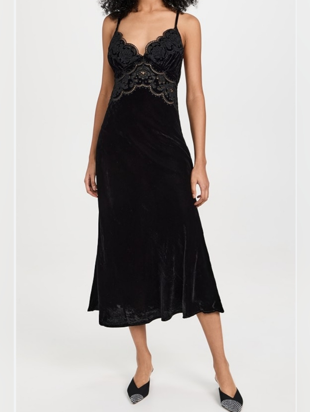 Farm Rio Richelieu Velvet Midi Dress